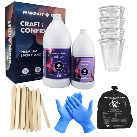 Fenkraft Premium Resin Lust – Crystal Clear Epoxy Resin for Casting, Coating & Crafting