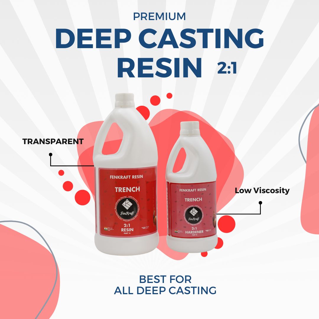 Fenkraft Premium Epoxy Resin Trench - 2:1 Ratio | Deep Casting , 2.5 inch single pour